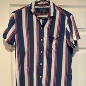 Men's Striped Short Sleeve Button Down